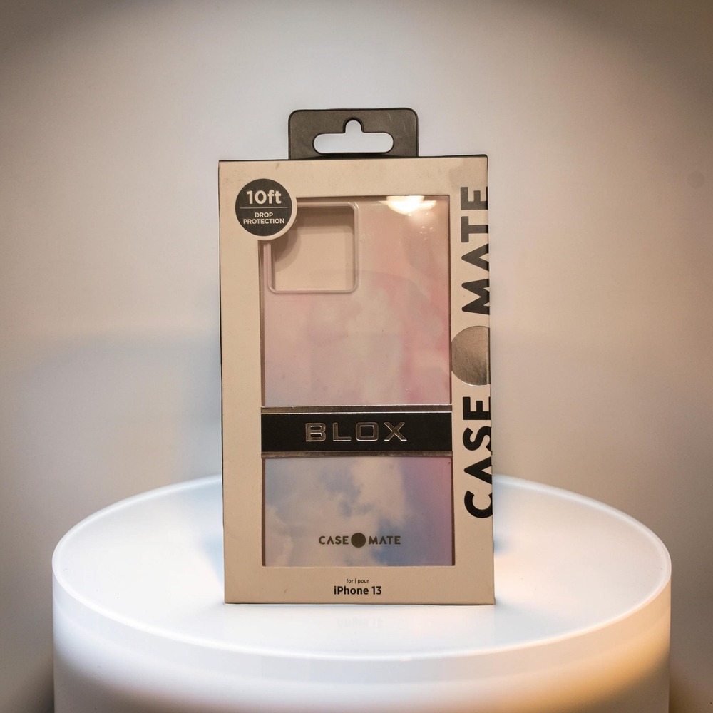 Case-Mate BLOX Square iPhone 13 Case Pink Blue Iridescent 10ft Drop Protect
